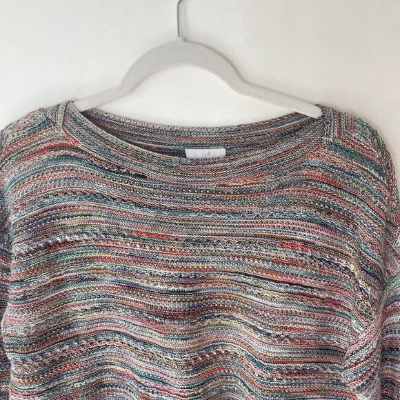 J. Jill Variegated Cotton Wide Neck Sweater sz. XS Petite #WW - Picture 5 of 9